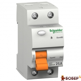 Диференційне реле ВД63, 2Р, 30mA, 25А Schneider УКТ ЗЕД 8536 20 10