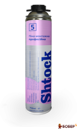 Піна монтажна Shtock PRO, 750 мл (12шт) (пал.672шт)№5 УКТ ЗЕД: 3214101090