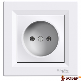 Розетка без контакта, що заземлює Schneider Asfora (білий) УКТ ЗЕД 8536 69 90 90